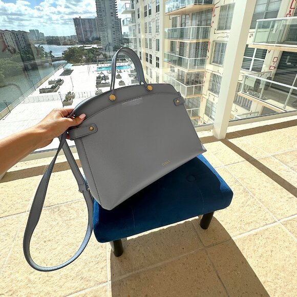 Furla Authentic Leather Bag Light Blue Women - Picture 1 of 15